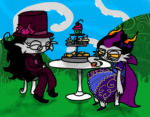 clouds crossdressing eridan_ampora feferi_peixes food hat source_needed sourcing_attempted rating:Safe score:0 user:sync