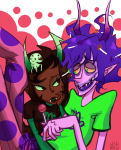 2012 blackrom clown_hunting fullres gamzee_makara kanaya_maryam mitzi shipping starter_outfit trickster_mode rating:Safe score:3 user:Pie
