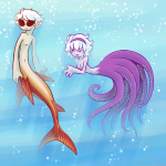animalstuck dave_strider merfolk mythologystuck rose_lalonde siblings:daverose syblatortue underwater rating:Safe score:9 user:sync