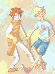 communism holding_hands john_egbert karkat_vantas panicismyrain redrom shipping smiling_karkat trickster_mode rating:Safe score:0 user:sync