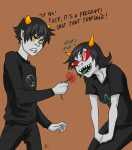 2012 adorabloodthirsty broken_source flowers karkat_vantas penwinter redrom shipping starter_outfit terezi_pyrope text rating:Safe score:5 user:sync