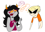ancestors dirk_strider freckles her_imperious_condescension misszuipperpipps orange_sleeved_hat_shirt word_balloon rating:Safe score:0 user:sync