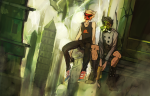 dirk_strider gasmask golden_guns jake_english land_of_tombs_and_krypton oblique_angle sharkdaze skull_suit strong_outfit strong_tanktop unbreakable_katana rating:Safe score:9 user:Pie