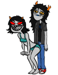 2011 animated barefoot fullres keijlolbrat pastiche rage_comics redrom scourge_sisters shipping starter_outfit swimsuit terezi_pyrope vriska_serket rating:Questionable score:6 user:Edfan32