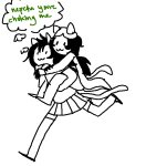 2013 carrying cat_hat dancestors doodleanon fullres grayscale highlight_color jaggy_lines leijons meulin_leijon monochrome nepeta_leijon starter_outfit text thought_balloon rating:Safe score:9 user:Chocoboo