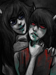 artsyunderstudy blood godtier legislacerator_suit light_aspect scourge_sisters shipping terezi_pyrope thief vriska_serket rating:Safe score:1 user:sync