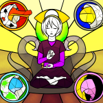black_squiddle_dress consorts cover_art crocodiles iguanas playerprophet rose_lalonde salamanders stained_glass turtles rating:Safe score:2 user:sync