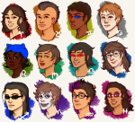 alternians aradia_megido equius_zahhak eridan_ampora feferi_peixes freckles gamzee_makara headshot humanized kanaya_maryam karkat_vantas nepeta_leijon sollux_captor tavros_nitram terezi_pyrope tiffyinabox vriska_serket rating:Safe score:4 user:nobooks