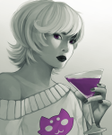 acoela alcohol cocktail_glass headshot highlight_color roxy_lalonde solo starter_outfit rating:Safe score:11 user:Beelzebibble