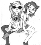 broblerones dave_strider grayscale john_egbert red_baseball_tee rule63 starter_outfit rating:Safe score:2 user:sync