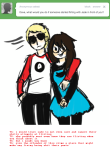 arm_around_shoulder ask dave_strider dress_of_eclectica inexact_source jade_harley leverets red_baseball_tee redrom shipping spacetime text rating:Safe score:3 user:Chocoboo