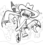 2023 au clouds cowboy_hat fullres grayscale jaggy_lines lineart problem_sleuth problem_sleuth_(adventure) sketch toreodere western rating:Safe score:6 user:Mechanape