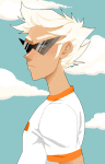 animated clouds codpiecequeen dirk_strider freckles godtier heart_aspect prince profile solo starter_outfit rating:Safe score:3 user:Pie