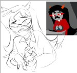 grayscale homestuck^2 legislacerator_casual lineart meat_timeline panel_redraw solo terezi_pyrope xrtoms rating:Safe score:0 user:maybetheyregiants