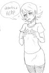 grayscale planetofjunk roxy_lalonde solo starter_outfit word_balloon rating:Safe score:13 user:Elfaleon