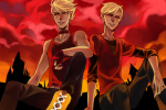 cicadadream dave_strider demonstuck dirk_strider low_angle no_glasses sitting strong_outfit strong_tanktop rating:Safe score:3 user:NepetaLeijon27