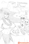 black_squiddle_dress blush dave_strider flowers food frog_temple grayscale hellmurder_island holidaystuck jade_harley planetofjunk red_baseball_tee rose_lalonde trees rating:Questionable score:4 user:Edfan32