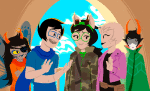 2021 animated arms_crossed breath_aspect candy_timeline clouds dogtier eyepatch fashionista_rebel_uniform fullres godtier heir homestuck:_beyond_canon jade_harley jaggy_lines john_egbert kanaya_maryam light_aspect meraki-sunset panel_redraw rainbow_drinker rebel_half-jacket rebel_poncho rose_lalonde silhouette sweat thief vriska_serket rating:Safe score:1 user:Luxferre