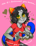bifocalcurious blush freckles heart nepeta_leijon no_hat solo valentinestuck rating:Safe score:5 user:sync