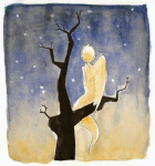 back_angle davesprite reinardfox sitting solo sprite stars trees watercolor rating:Safe score:6 user:sync