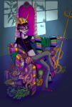 2012 animals cairo_overcoat dancestors dream_ghost gold_pointy_jam meenah_peixes sitting skulls solo splitseconddecision starter_outfit rating:Safe score:4 user:sync