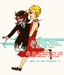 carrying coolkids crossdressing dave_strider redrom shipping terezi_pyrope text tintiano rating:Safe score:3 user:Pie