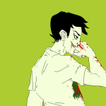 blood jake_english jpeg-hero limited_palette nosebleed solo starter_outfit rating:Safe score:2 user:Pie