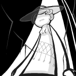 2019 fullres grayscale jaggy_lines low_angle nervous_broad problem_sleuth_(adventure) solo toreodere rating:Safe score:9 user:Mechanape