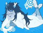 2012 fullres gumpboom lying monochrome on_stomach solo starter_outfit trickster_mode vriska_serket web rating:Safe score:1 user:sync