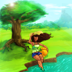 2012 barefoot broken_source casual fashion hat jade_harley ladylovelycocks pumpkin solo summer trees rating:Safe score:5 user:sync