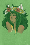 dogtier flower_crown flowers headshot jade_harley jewelry no_glasses saccharinesylph solo rating:Safe score:6 user:sync
