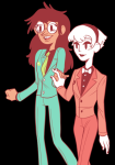 crossdressing edwin holding_hands jade_harley red_plush_puppet_tux rose_lalonde wise_guy_slime_suit rating:Safe score:3 user:Pie