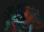 2011 blackrom blood fullres godtier impalement kidlemonade legislacerator_suit light_aspect no_glasses scourge_sisters shipping terezi_pyrope thief vriska_serket rating:Questionable score:5 user:Edfan32