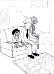 couch dad grayscale john_egbert ramember rating:Safe score:0 user:sync