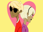 back_to_back codpiecequeen dave_strider headshot heart pixel rose_lalonde siblings:daverose rating:Safe score:5 user:Chocoboo