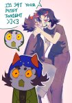 2024 adorabloodthirsty blush cat_hat darkredrice emoticon fullres heart karkat_vantas meme nepeta_leijon no_glasses nsfw_source parody redrom shipping starter_outfit terezi_pyrope text word_balloon rating:Questionable score:7 user:Luxferre