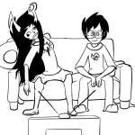 con_heir couch godtier grayscale heir impalement john_egbert lineart shipping source_needed sourcing_attempted thief vriska_serket wut rating:Safe score:0 user:sync