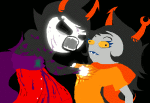 aduross animated blackrom blood broken_source gash_sash glasses_added godtier image_manipulation kanaya_maryam light_aspect no_glasses rainbow_drinker redrom shipping spidermoth thief vriska_serket rating:Safe score:5 user:sync