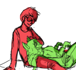 ask broken_source dave_strider dogtier godtier head_on_lap jade_harley knight leverets limited_palette redrom shipping spacetime rating:Safe score:0 user:sync
