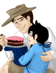 angrycandies blue_slime_ghost_shirt cake crying dad john_egbert private_source rating:Safe score:0 user:sync