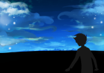 back_angle clouds john_egbert land_of_wind_and_shade panel_redraw silhouette solo thepirateking wallpaper rating:Safe score:8 user:sync