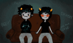 adorabloodthirsty animated blush couch karkat_vantas redrom shipping source_needed sourcing_attempted terezi_pyrope word_balloon rating:Safe score:2 user:sync