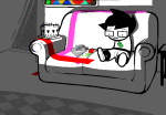 2019 animated broken_source cake couch flowers fullres jaggy_lines john's_house john_egbert sitting solo starter_outfit toreodere rating:Safe score:4 user:Doc_(frigidDoctoratus)