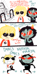 >:? animated comic dave_strider ddr gaming red_baseball_tee terezi_pyrope the_everlasting_ash rating:Safe score:1 user:sync