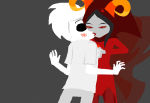 aduross animated aradia_megido blush dave_strider double_time godtier image_manipulation kiss maid redrom shipping rating:Safe score:5 user:sync