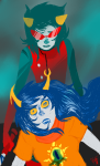 2011 blood cupcakekyo dragon_cane fullres godtier impalement legislacerator_suit light_aspect scourge_sisters terezi_pyrope thief vriska_serket rating:Safe score:2 user:sync
