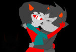 adorabloodthirsty benignengineer broken_source fullres gamzee_makara image_manipulation jaggy_lines karkat_vantas kiss legislacerator_suit redrom shipping starter_outfit terezi_pyrope rating:Safe score:5 user:sync
