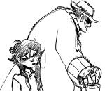  2015 ancestors au cairo_overcoat chubsintubs fedora fullres golden_cuestaff grayscale hat humanized lord_english smoking the_handmaid 