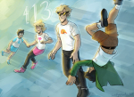  413 2017 alpha_kids back_angle casual_heiress_ensemble clouds dirk_strider fullres holding_hands jake_english jane_crocker ladysantos30 midair roxy_lalonde starter_outfit upside_down 