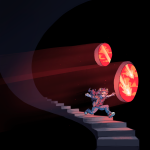  2024 alternia artificial_limb felinedae fullres meteor panel_redraw solo stairs starter_outfit vriska_serket 